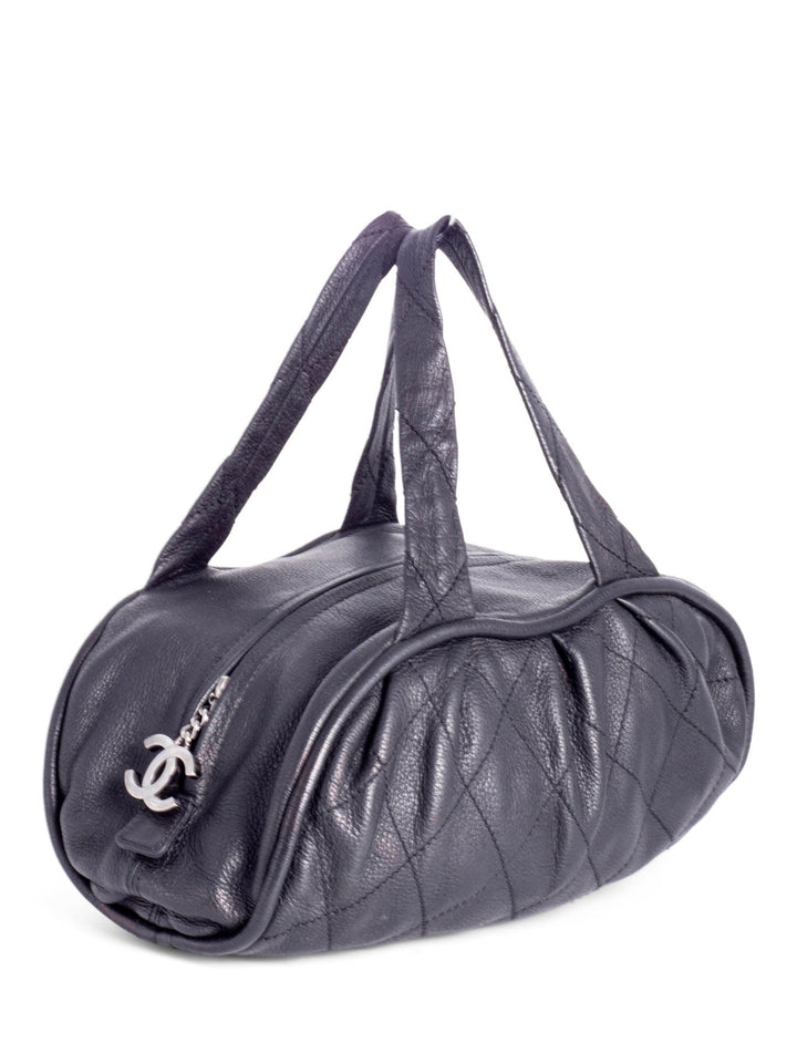 Top Quality Chanel CC Logo Quilted Caviar Leather Bag Black