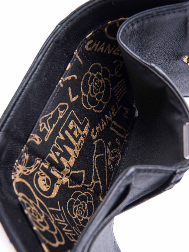 Top Quality Chanel CC Logo Quilted Compact Wallet Black