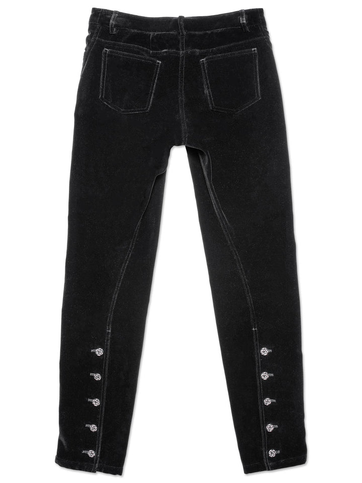 Top Quality Chanel CC Logo Velvet Pants Black