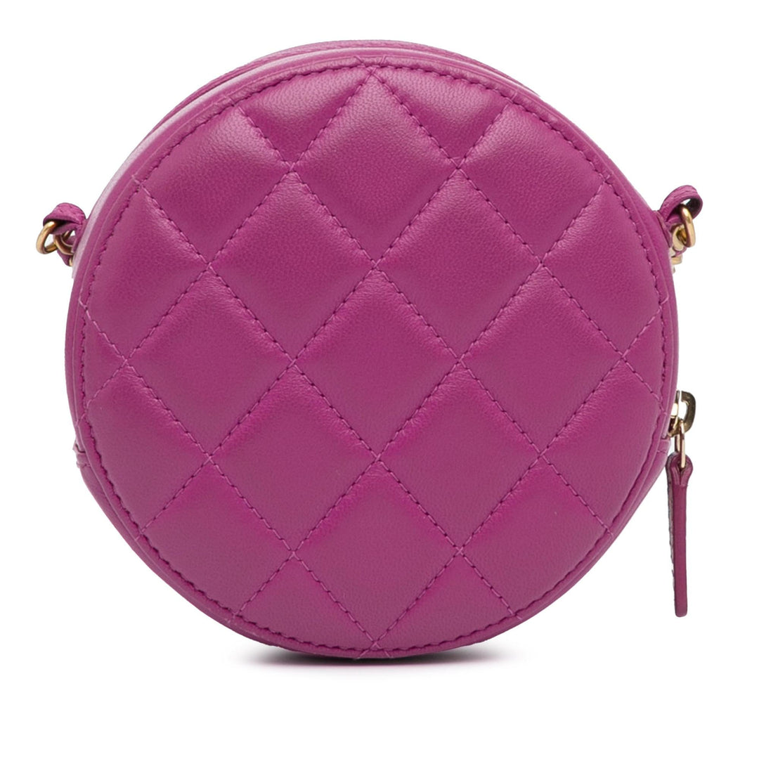 Top Quality Chanel CC Quilted Lambskin Pearl Crush Round Clutch with Chain (SHG-oOV0JN)