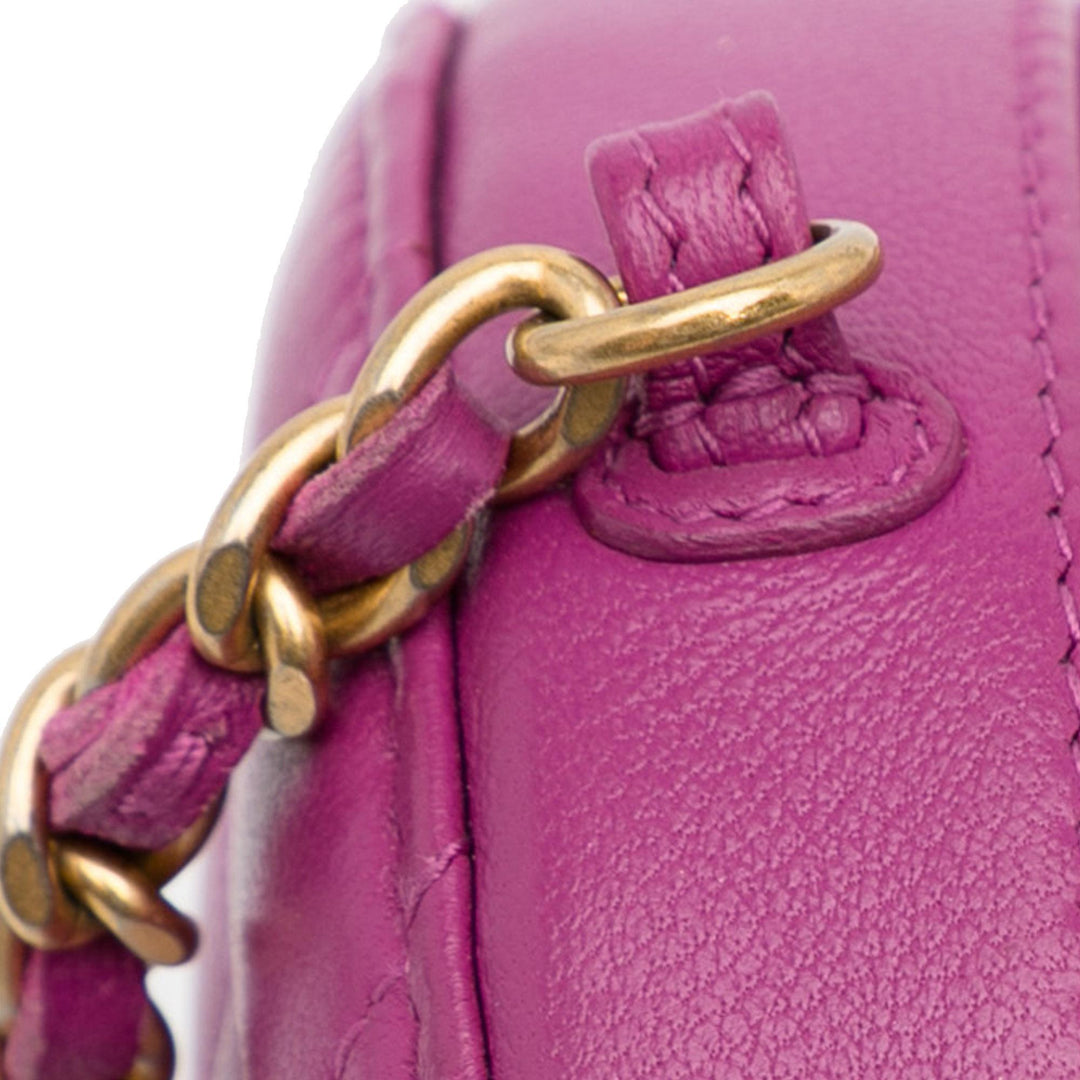 Top Quality Chanel CC Quilted Lambskin Pearl Crush Round Clutch with Chain (SHG-oOV0JN)