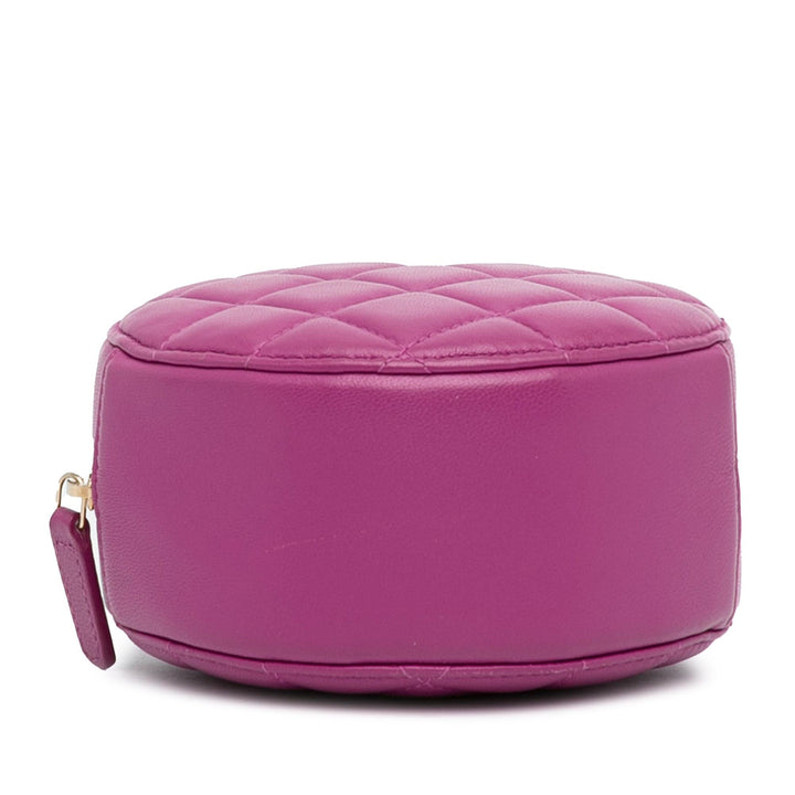 Top Quality Chanel CC Quilted Lambskin Pearl Crush Round Clutch with Chain (SHG-oOV0JN)