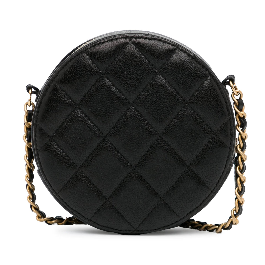 Top Quality Chanel CC Quilted Lambskin Round Crossbody (SHG-33ZDhg)
