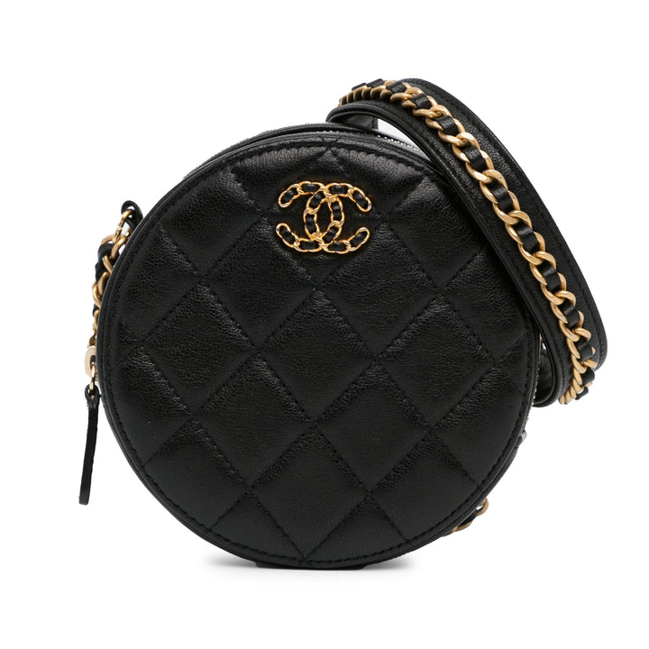 Top Quality Chanel CC Quilted Lambskin Round Crossbody (SHG-33ZDhg)