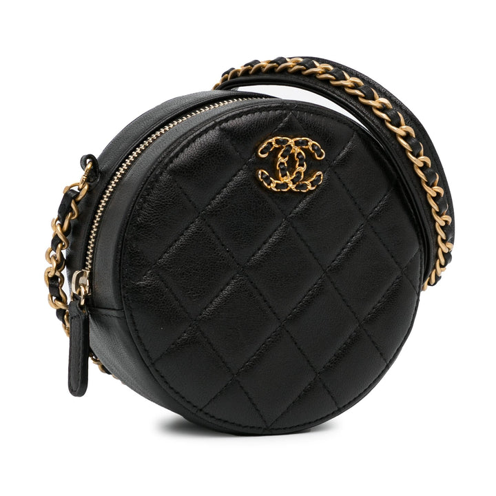 Top Quality Chanel CC Quilted Lambskin Round Crossbody (SHG-33ZDhg)