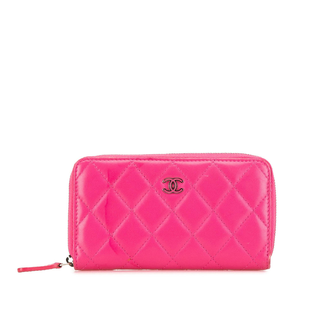 Top Quality Chanel CC Quilted Lambskin Zip Around Wallet (SHG-TJpHnQ)
