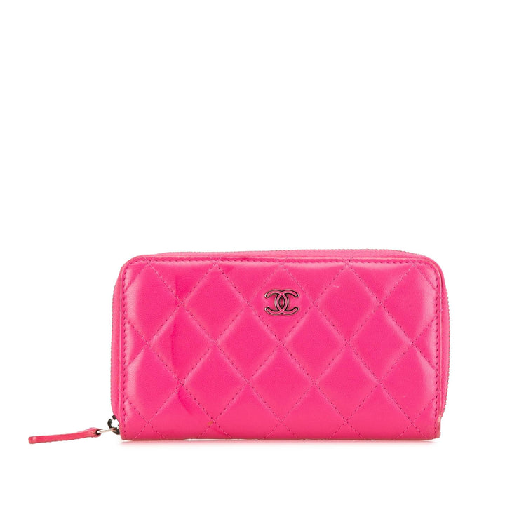 Top Quality Chanel CC Quilted Lambskin Zip Around Wallet (SHG-TJpHnQ)