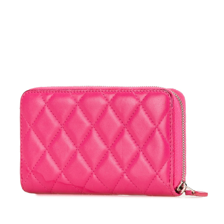 Top Quality Chanel CC Quilted Lambskin Zip Around Wallet (SHG-TJpHnQ)