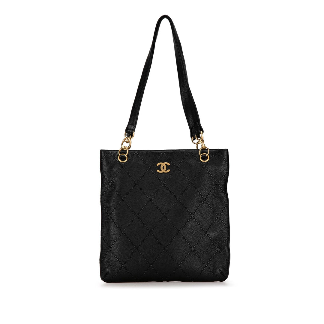 Top Quality Chanel Calfskin CC Wild Sitch Chain Tote (SHG-3bUSXo)