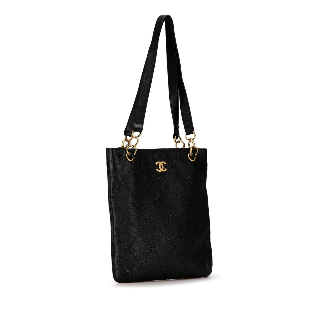 Top Quality Chanel Calfskin CC Wild Sitch Chain Tote (SHG-3bUSXo)