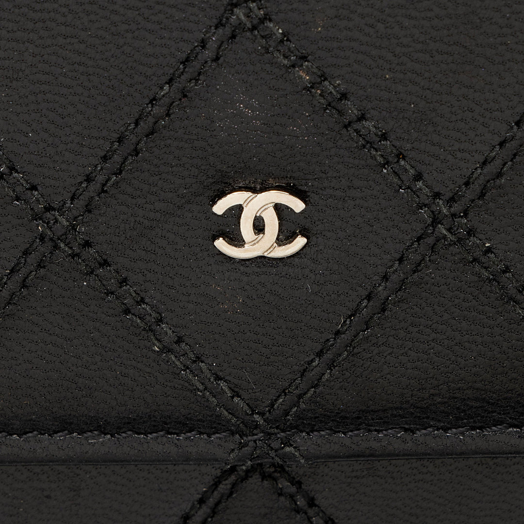 Top Quality Chanel Calfskin Diamond Wild Stitch French Purse Wallet (SHF-snVzTa)