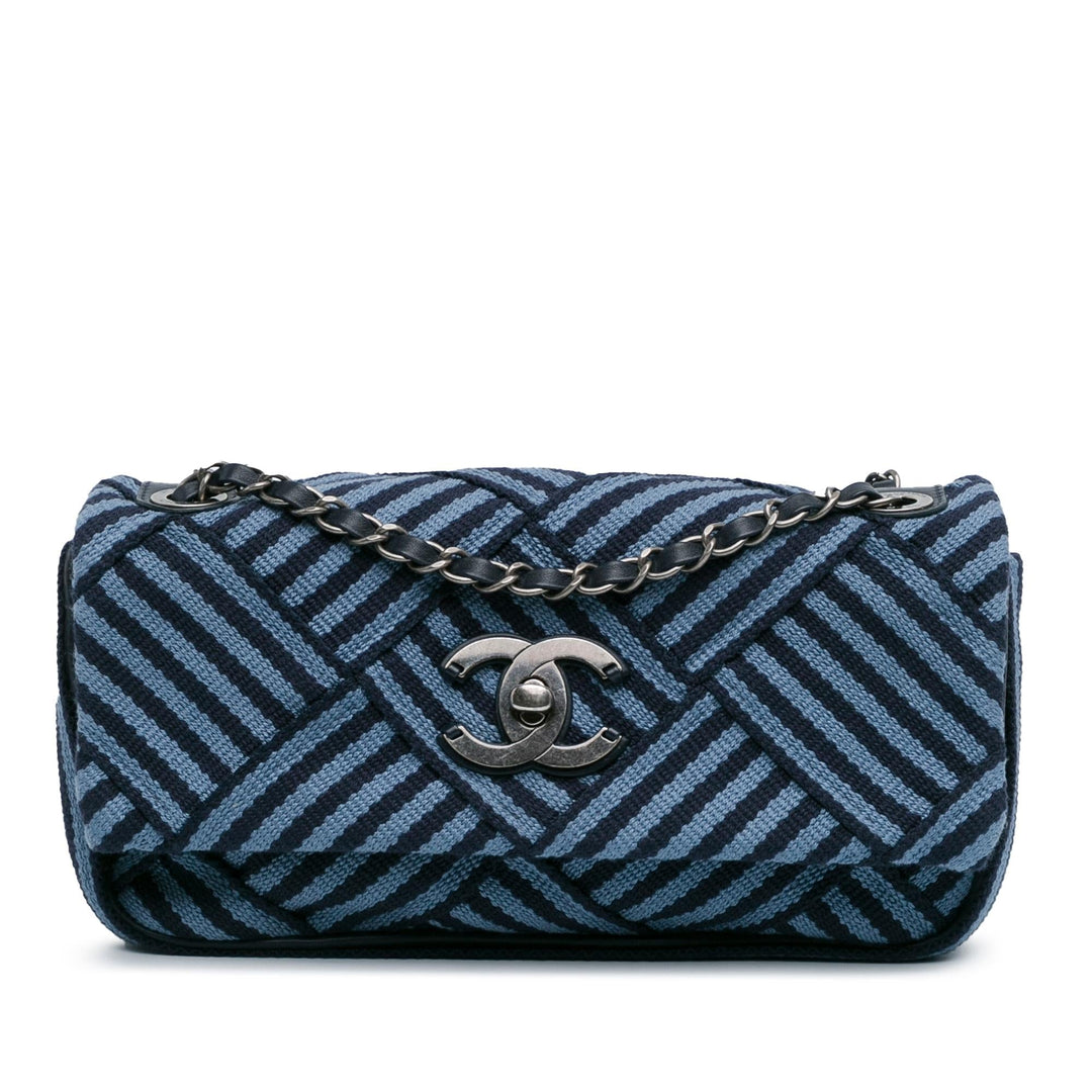 Top Quality Chanel Canvas Stripe Flap Bag (SHG-V4iS5g)