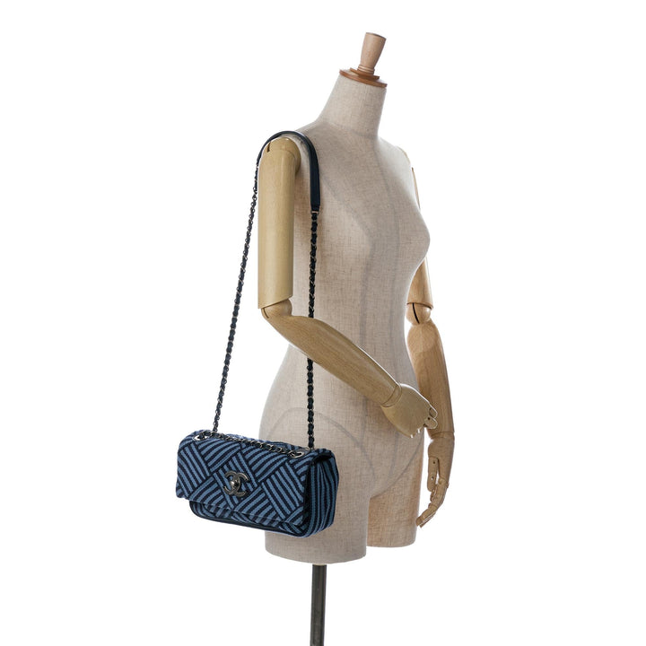 Top Quality Chanel Canvas Stripe Flap Bag (SHG-V4iS5g)