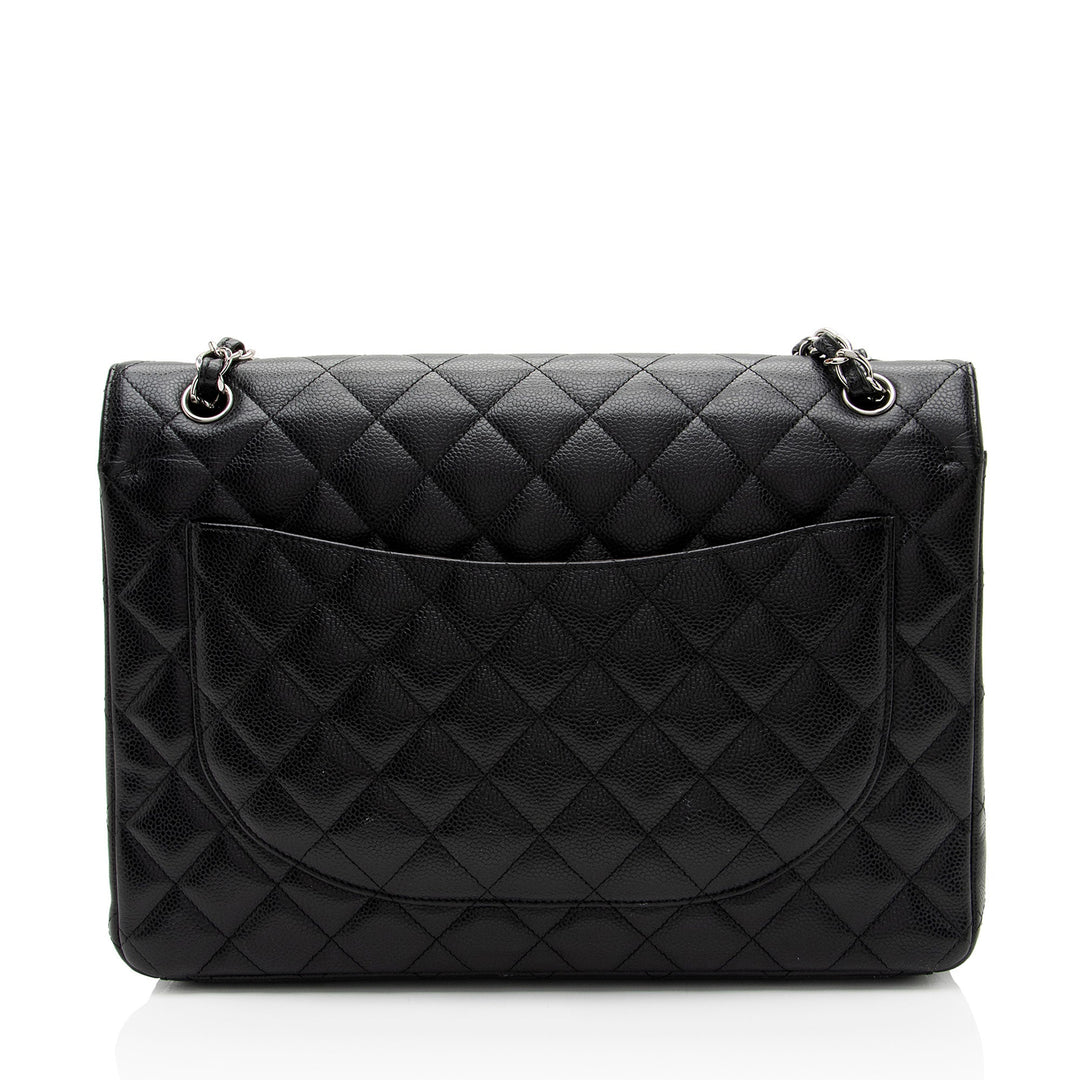 Top Quality Chanel Caviar Leather Classic Maxi Double Flap Bag (SHF-v8U2qf)
