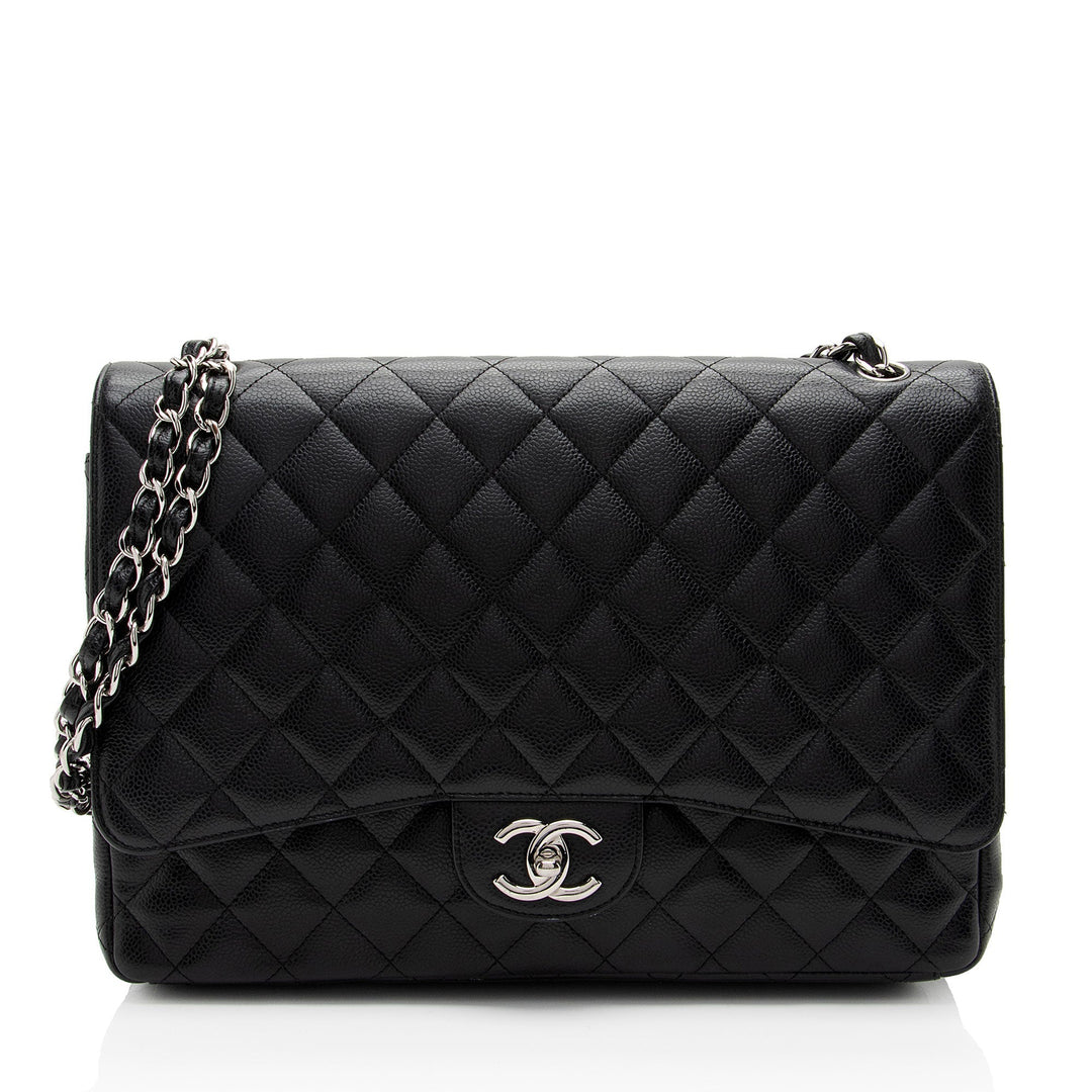 Top Quality Chanel Caviar Leather Classic Maxi Double Flap Bag (SHF-v8U2qf)