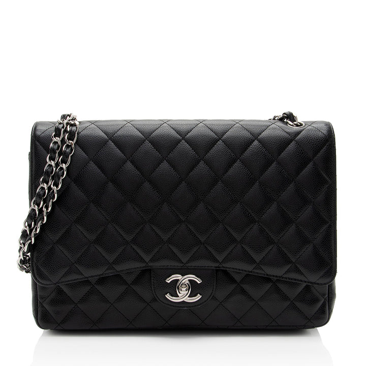 Top Quality Chanel Caviar Leather Classic Maxi Double Flap Bag (SHF-v8U2qf)