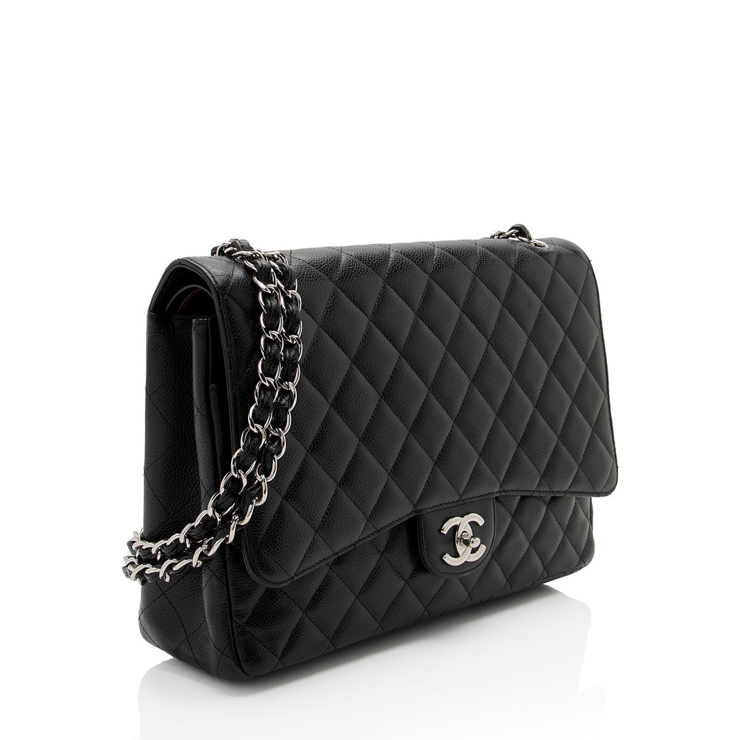 Top Quality Chanel Caviar Leather Classic Maxi Double Flap Bag (SHF-v8U2qf)