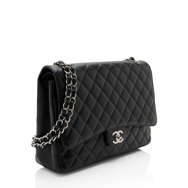 Top Quality Chanel Caviar Leather Classic Maxi Double Flap Bag (SHF-v8U2qf)