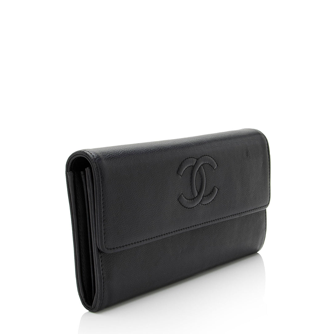 Top Quality Chanel Caviar Leather Timeless Wallet (SHF-kbpgFo)