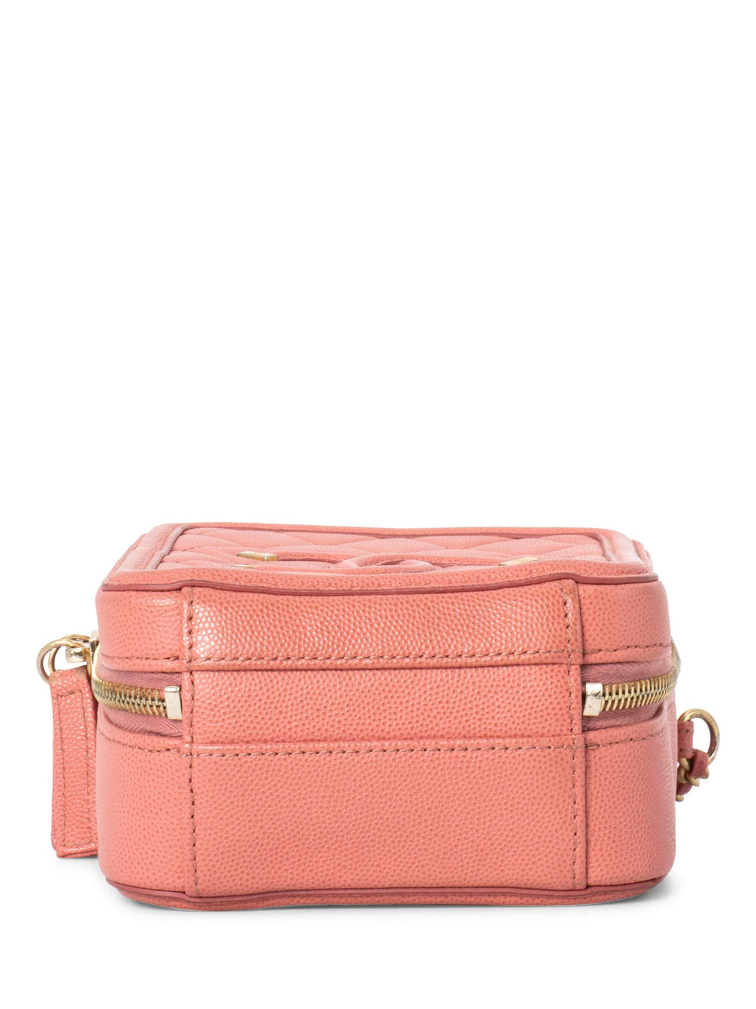 Chanel Caviar Quilted CC North South Filigree Vanity Case Pink