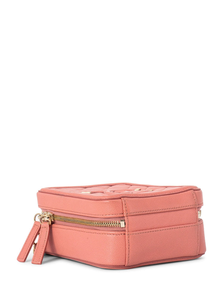 Chanel Caviar Quilted CC North South Filigree Vanity Case Pink