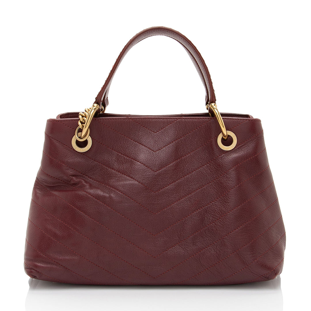 Top Quality Chanel Chevron Calfskin Python Chic Small Shopping Tote (SHF-9e1Tb9)