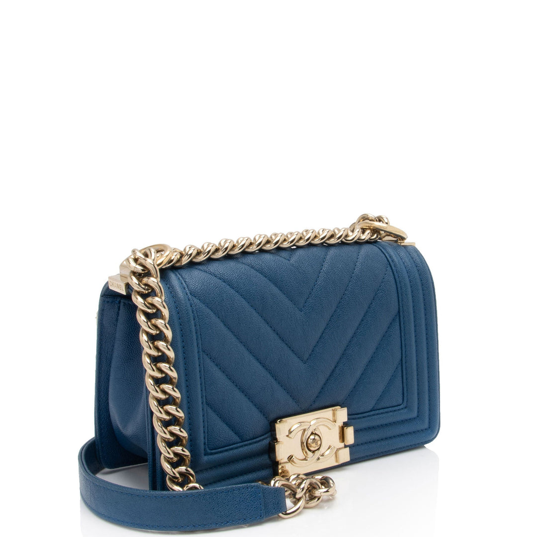 Top Quality Chanel Chevron Caviar Leather Small Boy Bag (SHF-8Ra64e)