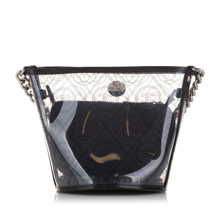 Top Quality Chanel Crumpled Calfskin PVC Camellia Bucket (SHG-au8ZBu)