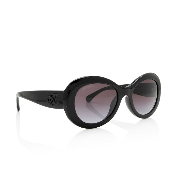 Top Quality Chanel Crystal CC Oval Sunglasses (SHF-oOSxqG)