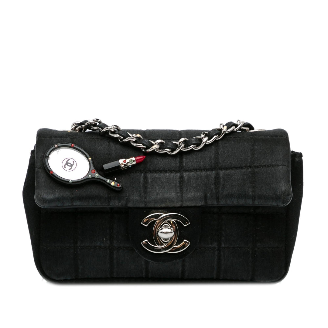 Top Quality Chanel Extra Mini Satin Choco Bar Charms Flap Bag (SHG-6SxIdS)
