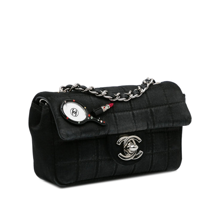 Top Quality Chanel Extra Mini Satin Choco Bar Charms Flap Bag (SHG-6SxIdS)