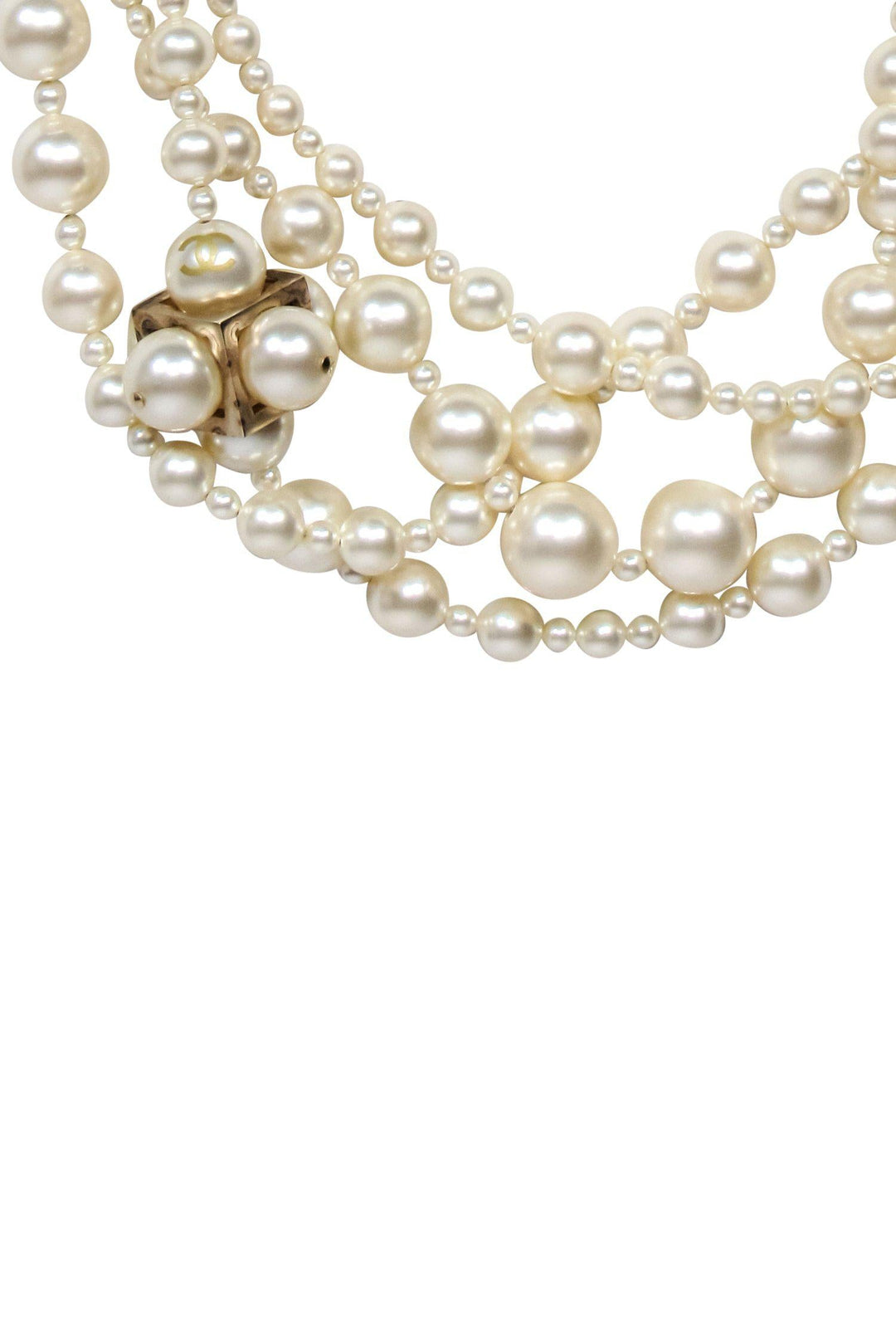 Top Quality Chanel - Faux Pearl Bubble & Square Design Layered Necklace