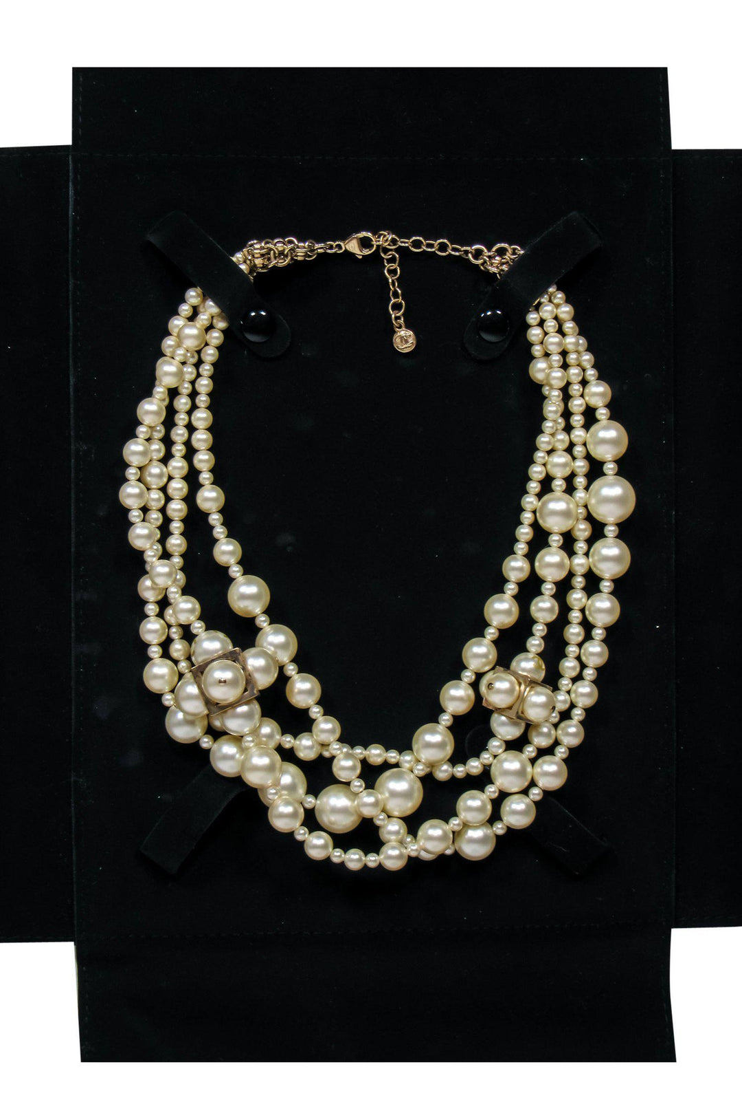Top Quality Chanel - Faux Pearl Bubble & Square Design Layered Necklace