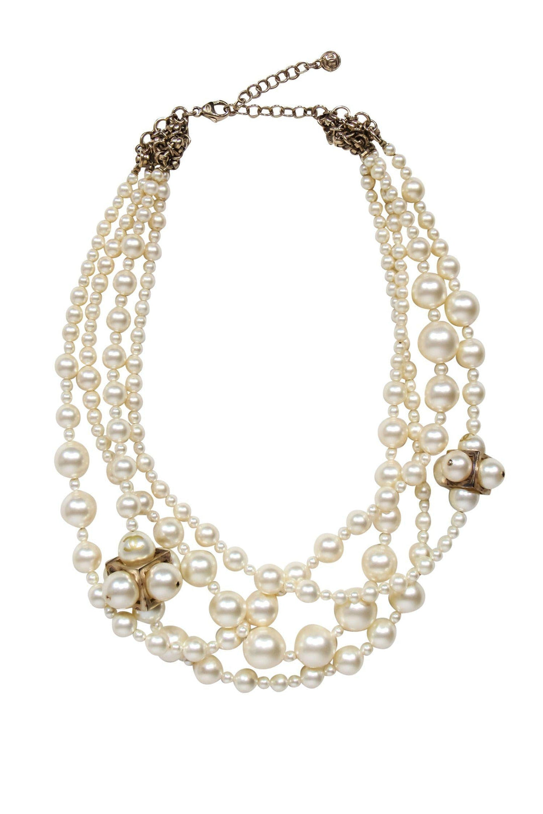 Top Quality Chanel - Faux Pearl Bubble & Square Design Layered Necklace