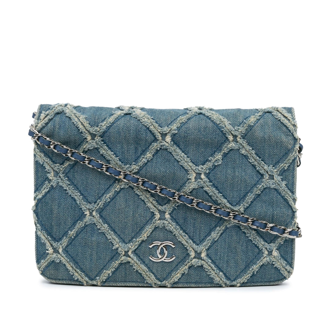 Top Quality Chanel Frayed Denim Wallet On Chain (SHG-GP7alA)