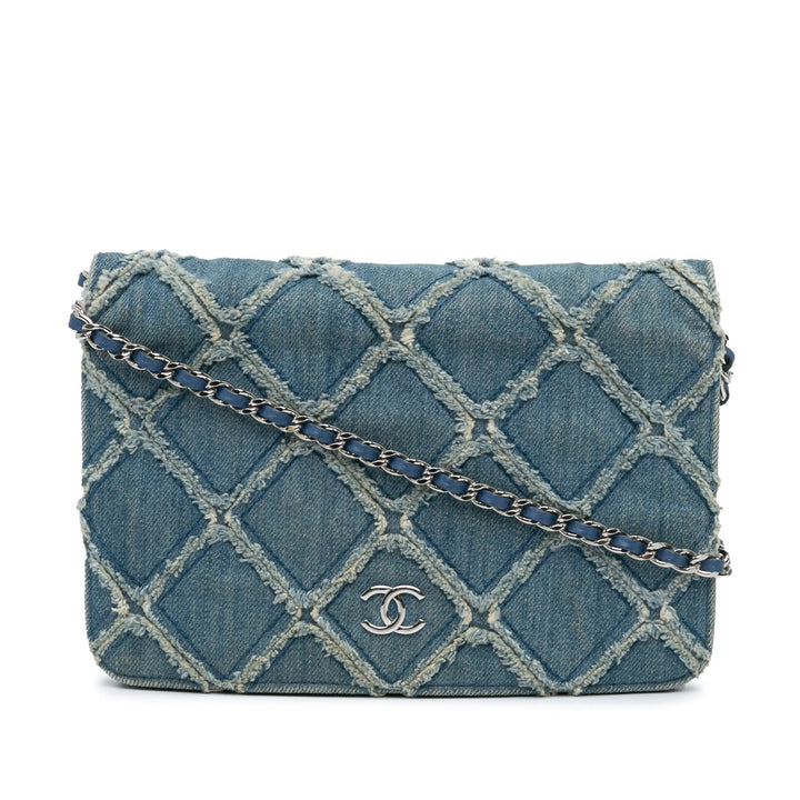 Top Quality Chanel Frayed Denim Wallet On Chain (SHG-GP7alA)