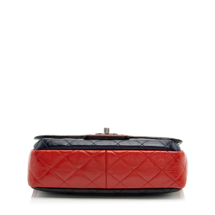 Top Quality Chanel Glazed Calfskin CC Plate Medium Flap Bag (SHF-5bc3aa)