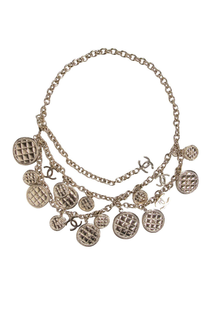 Top Quality Chanel - Gold Chain Belt w/ Quilted Medallions