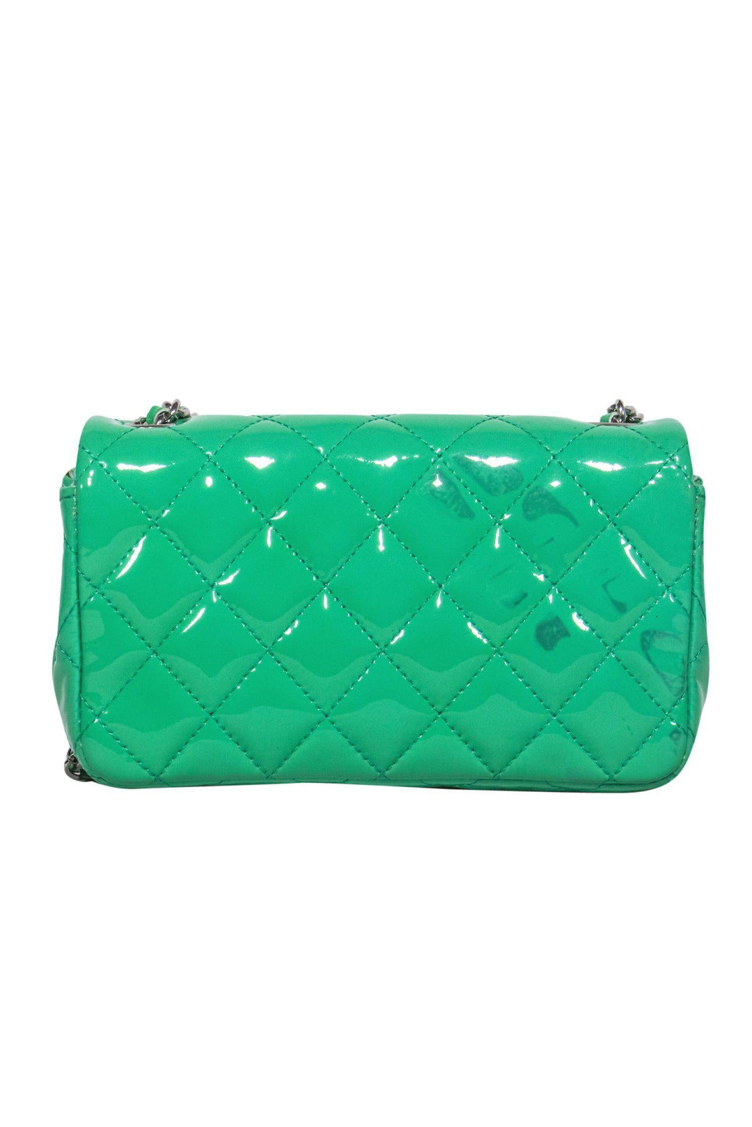 Top Quality Chanel - Green Patent Leather Quilted Mini Crossbody