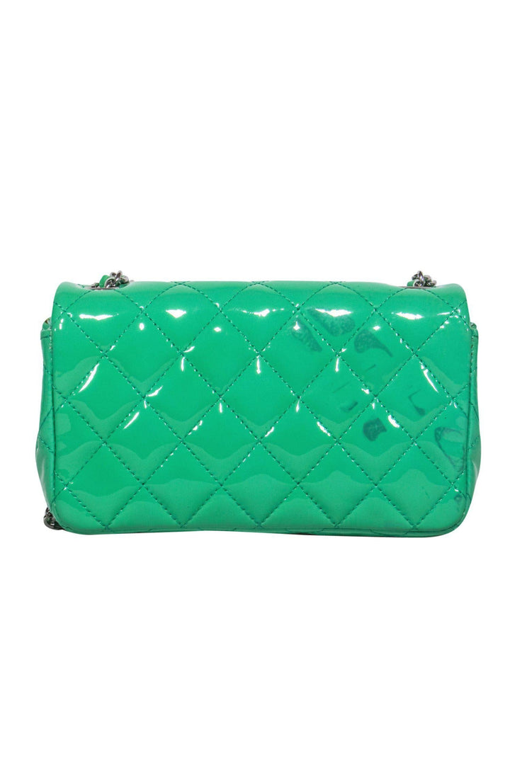 Top Quality Chanel - Green Patent Leather Quilted Mini Crossbody