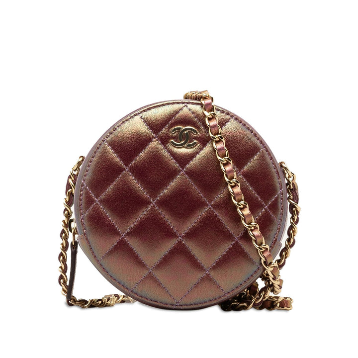 Top Quality Chanel Iridescent Lambskin Round Crossbody (SHG-dOboxk)