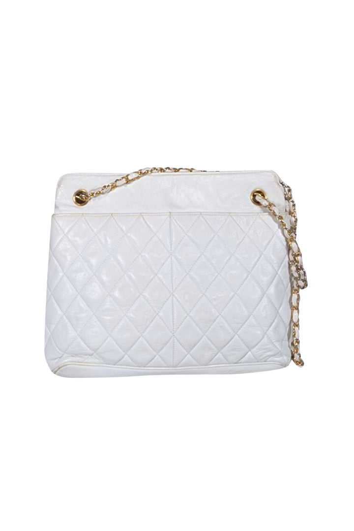 Top Quality Chanel - Ivory Quilted Leather Shoulder Bag