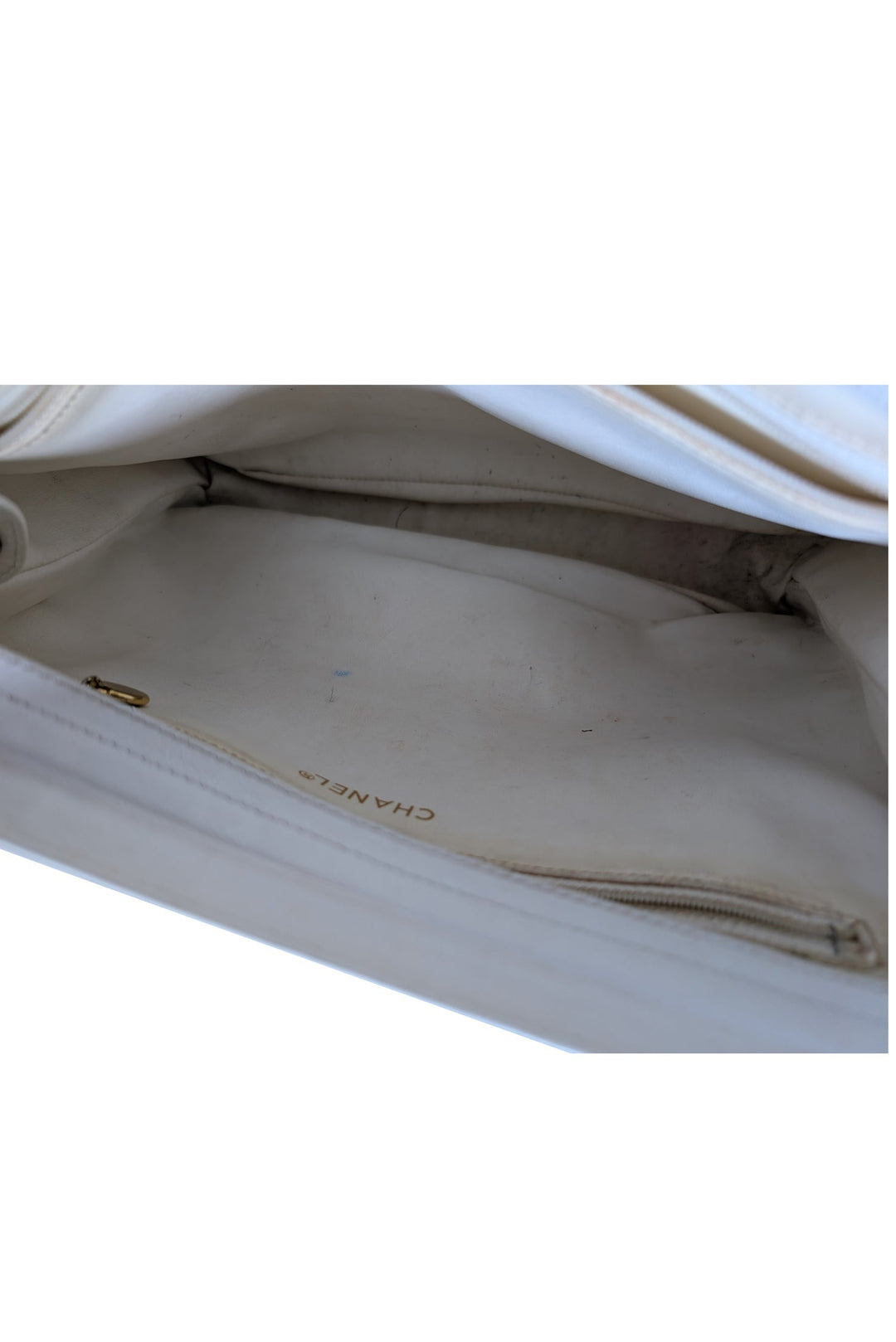 Top Quality Chanel - Ivory Quilted Leather Shoulder Bag
