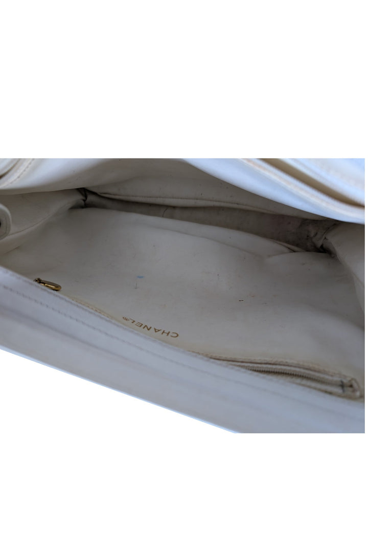 Top Quality Chanel - Ivory Quilted Leather Shoulder Bag