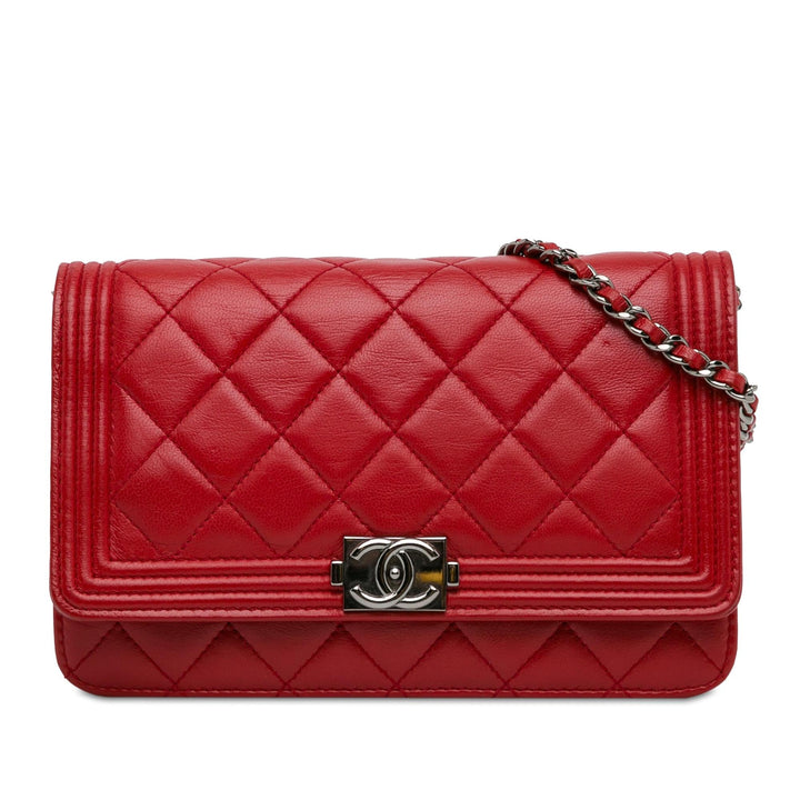 Top Quality Chanel Lambskin Boy Wallet On Chain (SHG-ZKpWID)