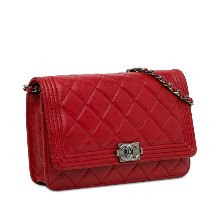 Top Quality Chanel Lambskin Boy Wallet On Chain (SHG-ZKpWID)