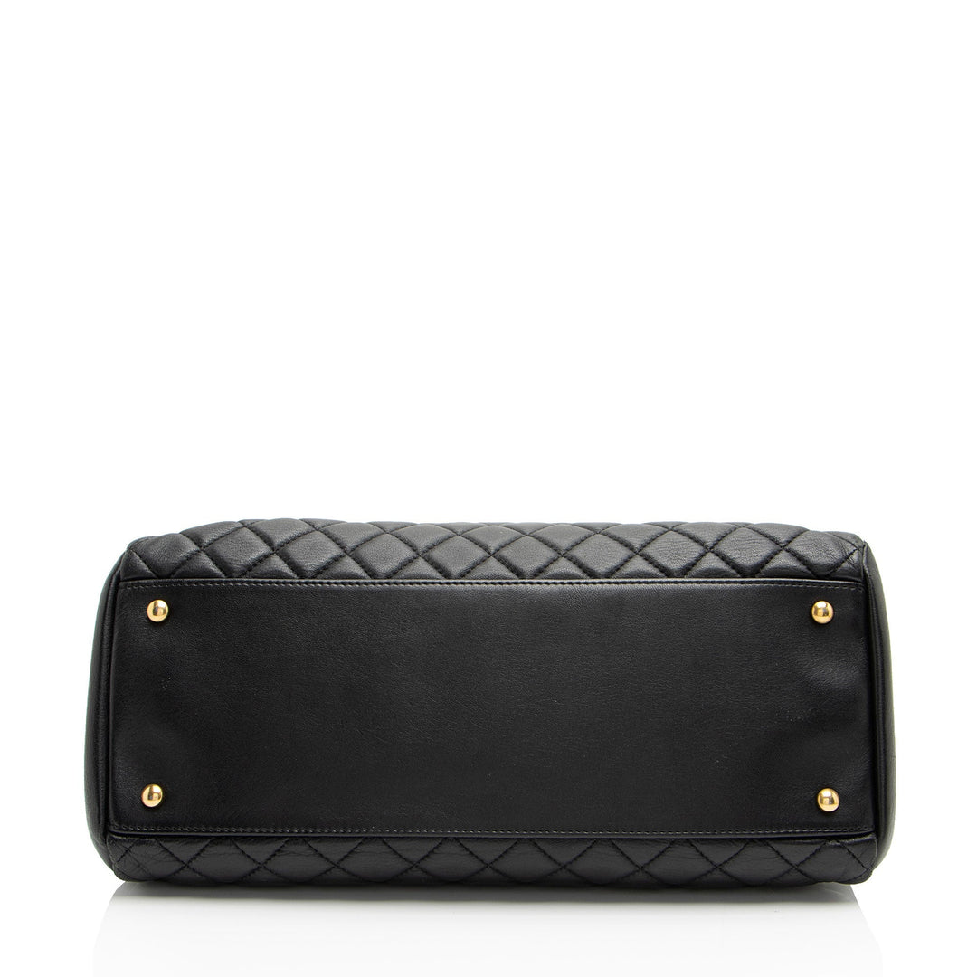 Top Quality Chanel Lambskin Just Mademoiselle Large Bowler Bag (SHF-xiVMoz)
