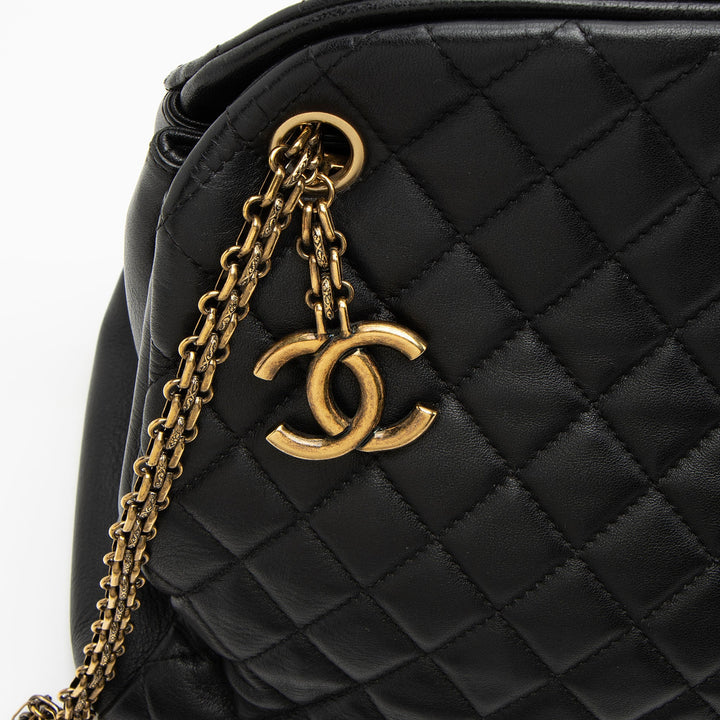 Top Quality Chanel Lambskin Just Mademoiselle Large Bowler Bag (SHF-xiVMoz)