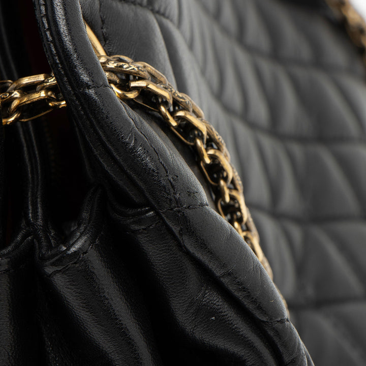 Top Quality Chanel Lambskin Just Mademoiselle Large Bowler Bag (SHF-xiVMoz)