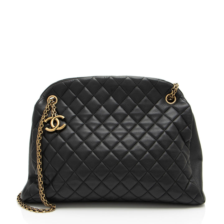 Top Quality Chanel Lambskin Just Mademoiselle Large Bowler Bag (SHF-xiVMoz)